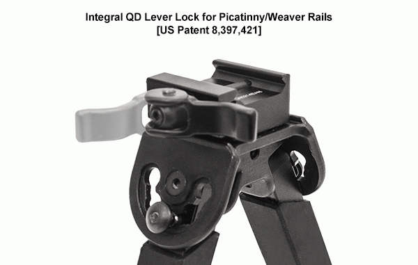 UTG Gummiarmiertes QD Zweibein TL-BP20Q-A