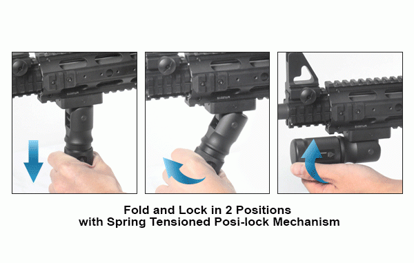 UTG Universal Vordergriff mit 3,6cm Durchmesser, anklappbar MNT-GRP002SQ