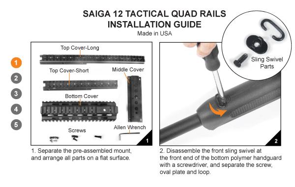 UTG PRO Picatinny Tactical Vorderschaft für Saiga-12 MNT-HGSG12
